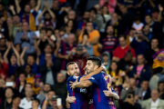 FC Barcelona - لالیگا - Espanyol - اسپانیول - بارسلونا - Lionel Messi - Jordi Alba - Luis Suarez