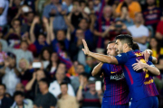 FC Barcelona - لالیگا - Espanyol - اسپانیول - بارسلونا - Lionel Messi - Jordi Alba - Luis Suarez