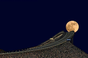 Moon on the road