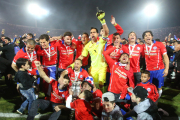 تصاویر جشن قهرمانی شیلی در کوپا 2015