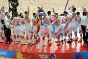 گزارش تصویری؛ جشن قهرمانی تیم ملی بسکتبال اسپانیا در جام ملت‌های اروپا