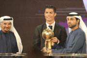 گزارش تصویری: رونالدو، هامس، آنچلوتی و پرز در Globe Soccer Awards 2014 