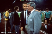 West Germany Manager Franz Beckenbauer consoles England Manager Bobby Robson after the match
