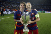 گزارش تصویری: جشن قهرمانی بارسلونا در سوپرکاپ اروپا
