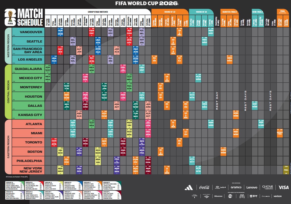 تقویم جام جهانی 2026