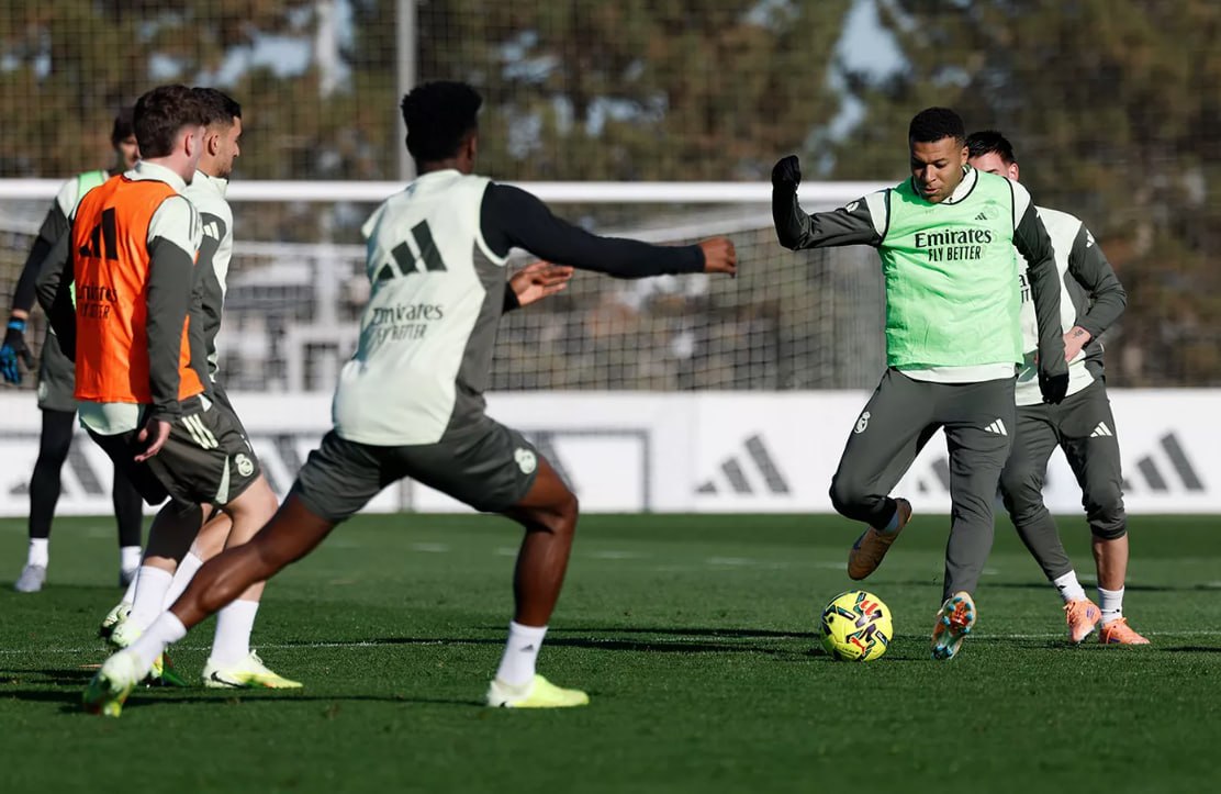 کیلیان امباپه  در تمرینات رئال مادرید