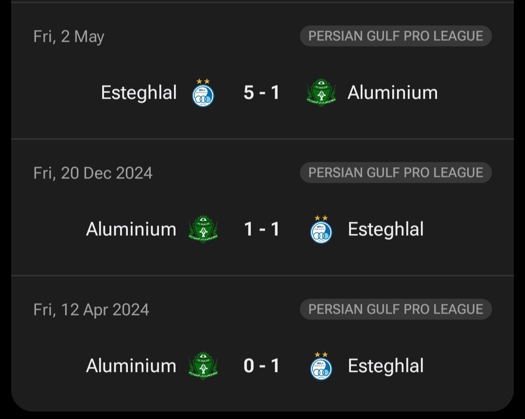 عکس از ۳ بازی آخر آلومینیوم اراک و استقلال