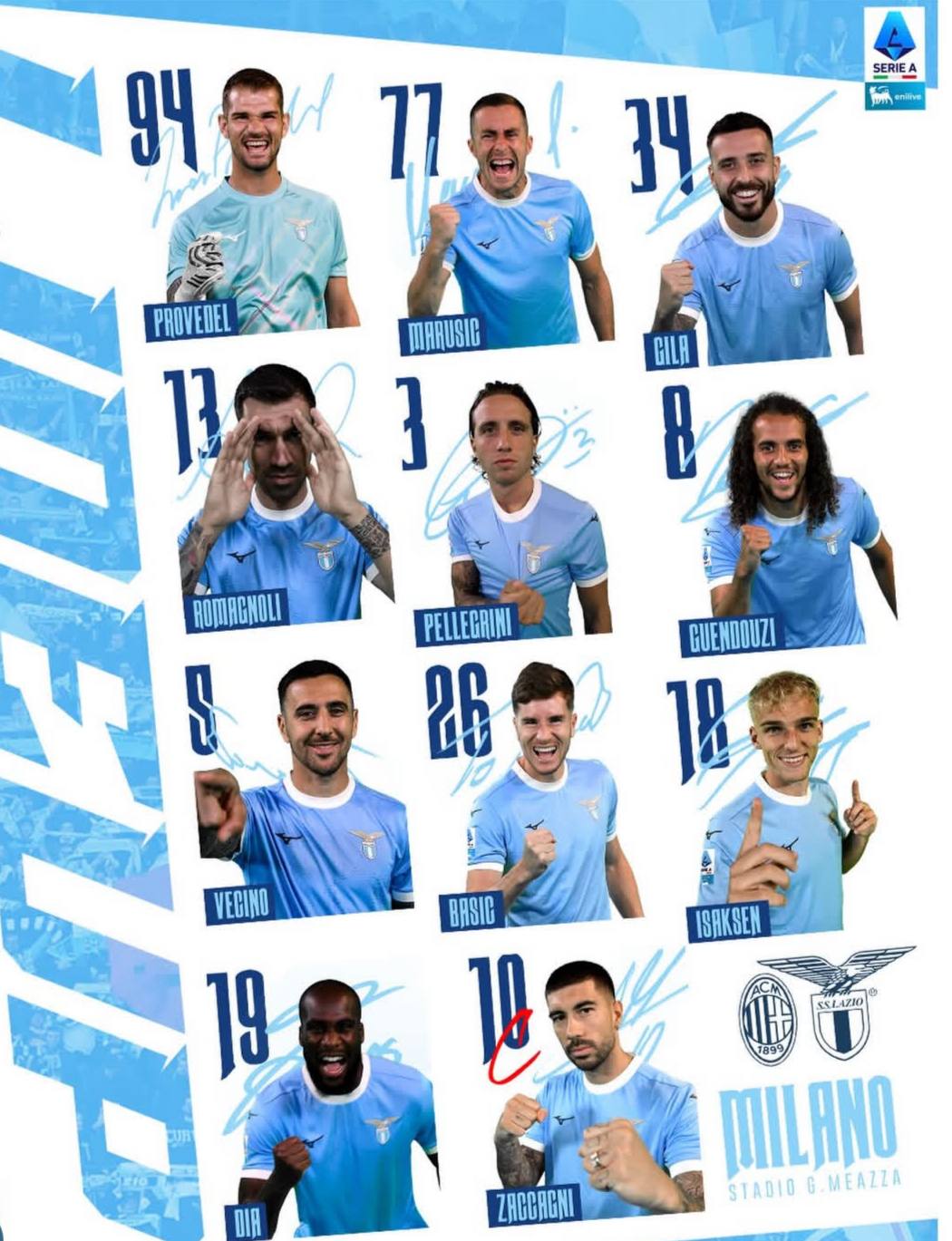 عکس از ترکیب لاتزیو مقابل میلان