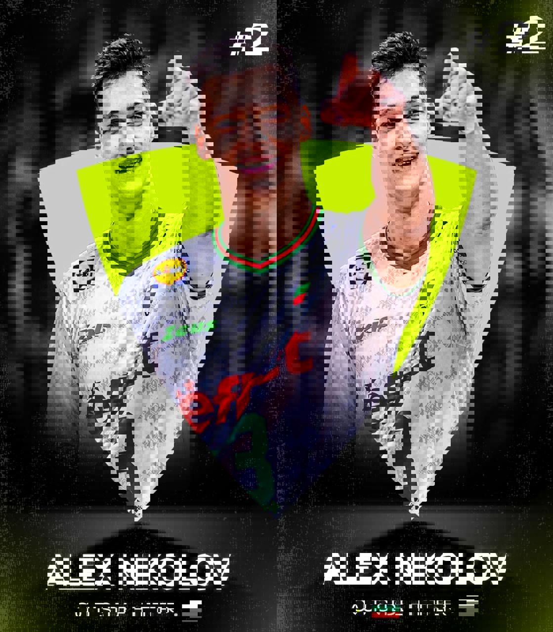 عکس از الکساندر نیکولوف دریافتکننده قدرتی تیم ملی والیبال بلغارستان