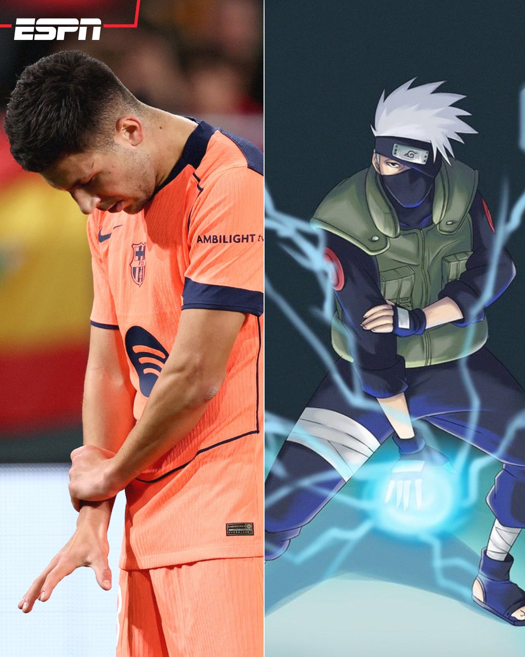 خوشحالی انیمه‌ای بازیکن بارسلونا پس از اولین گلش