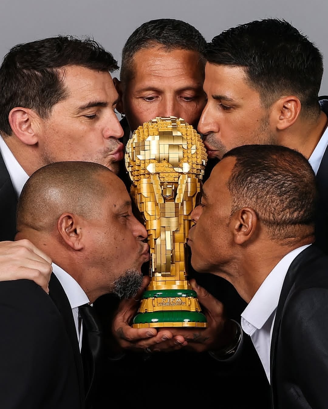 بوسه تاریخی قهرمان های جام جهانی فوتبال بر یک lego 