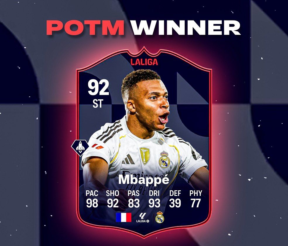 کارت POTM احتمالی کیلیان امباپه 