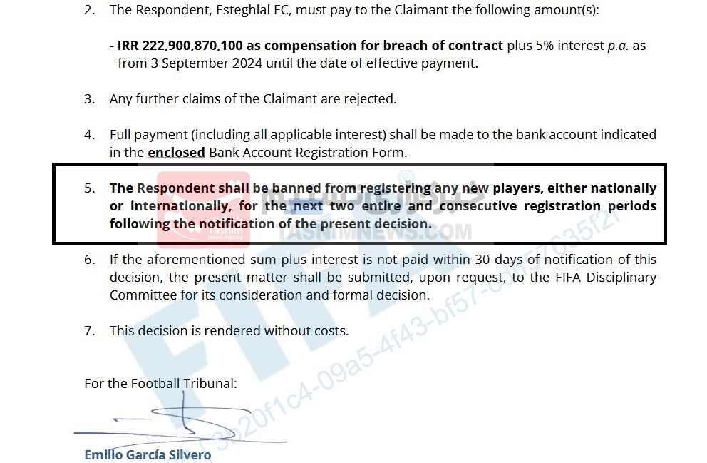 رای فیفا درباره پرونده منتظر محمد