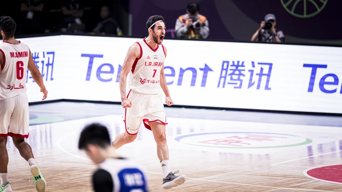 نوید رضایی فر گارد تیم ملی بسکتبال ایران - محمد امینی بازیکن تیم ملی ایران - بسکتبال کاپ آسیا